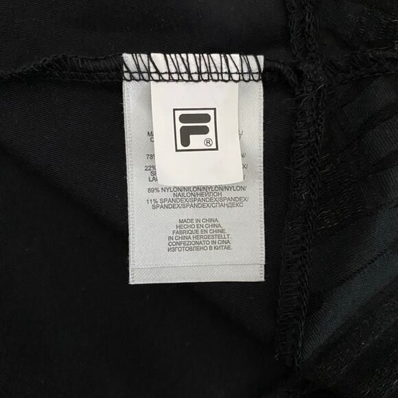 NWT Fila Activewear One Peplum Tank Top Sz M Black Fitted Stretchy 30+ UV Pro - Picture 10 of 12